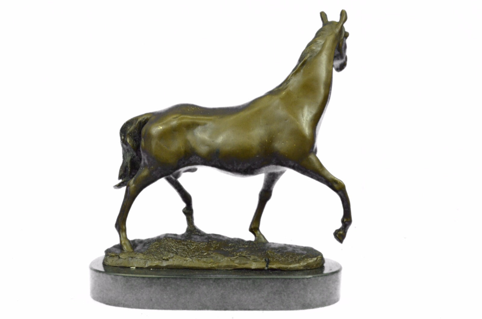 Art Deco Hot Cast Strong Stallion Racing Horse Bronze Sculpture Marble Figurine