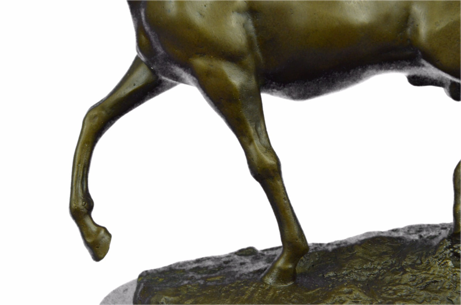 Art Deco Hot Cast Strong Stallion Racing Horse Bronze Sculpture Marble Figurine