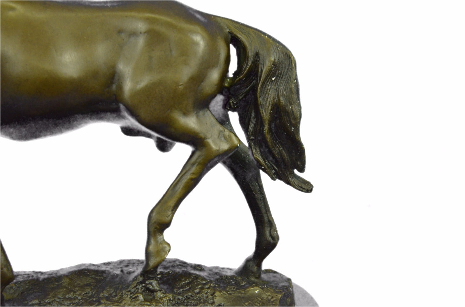 Art Deco Hot Cast Strong Stallion Racing Horse Bronze Sculpture Marble Figurine