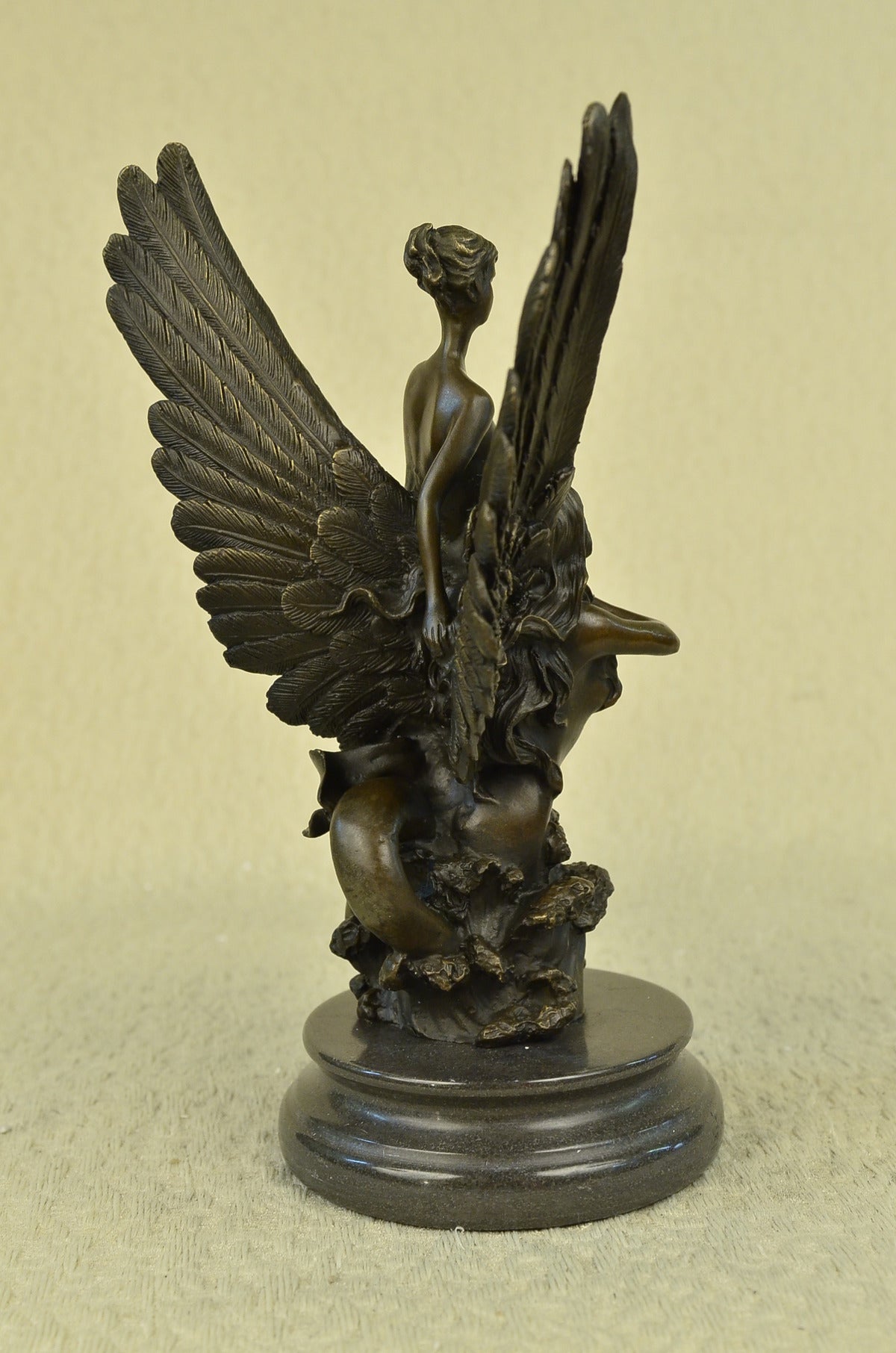 Handcrafted bronze sculpture SALE Woman Rescuing Angel An Milo Original Signed