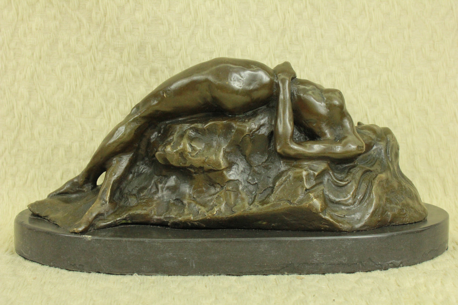 VINTAGE STYLE Modern ABSTRACT BRONZE Sculpture NUDE WOMAN ARTIST SIGNED