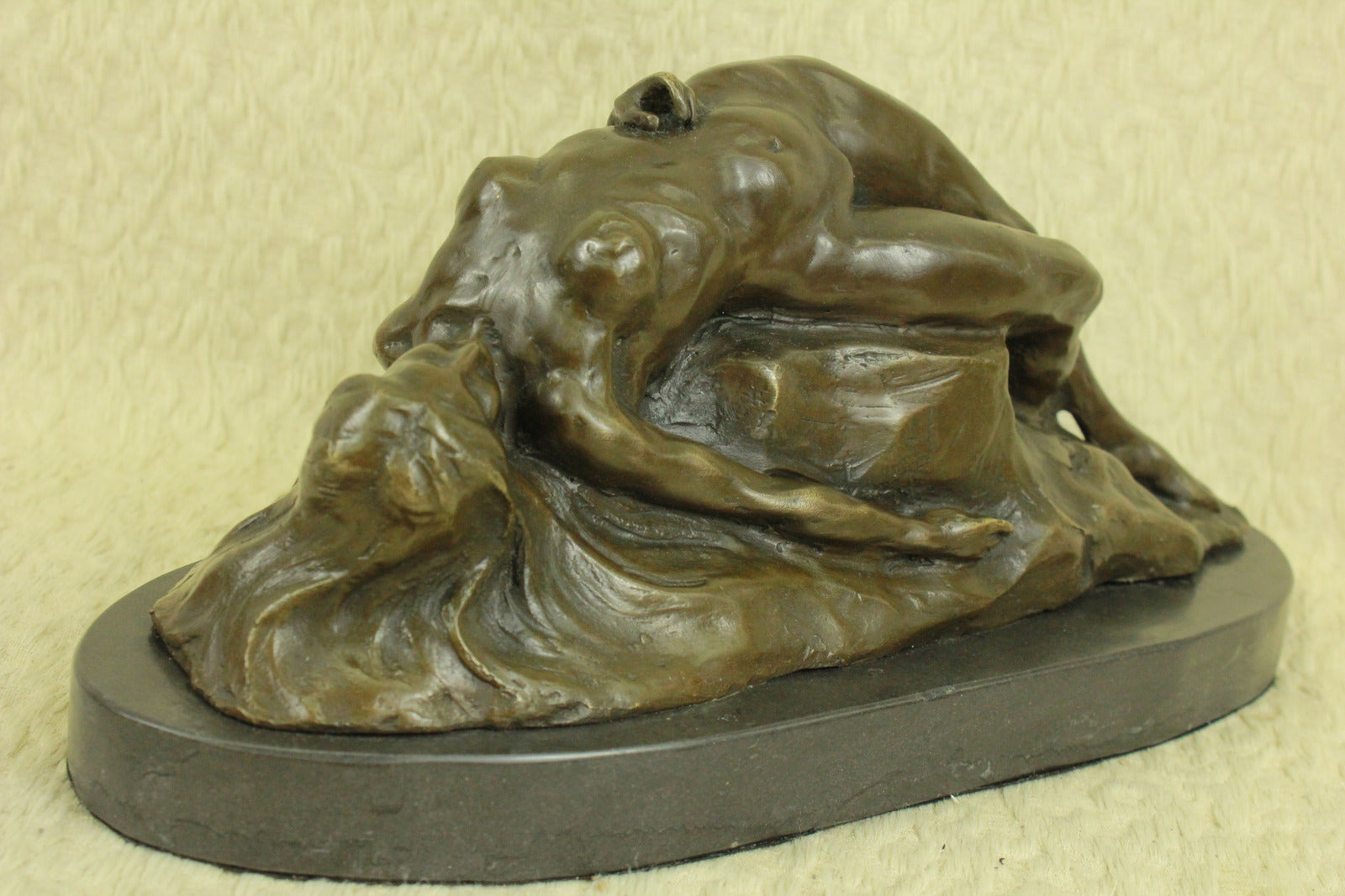 VINTAGE STYLE Modern ABSTRACT BRONZE Sculpture NUDE WOMAN ARTIST SIGNED