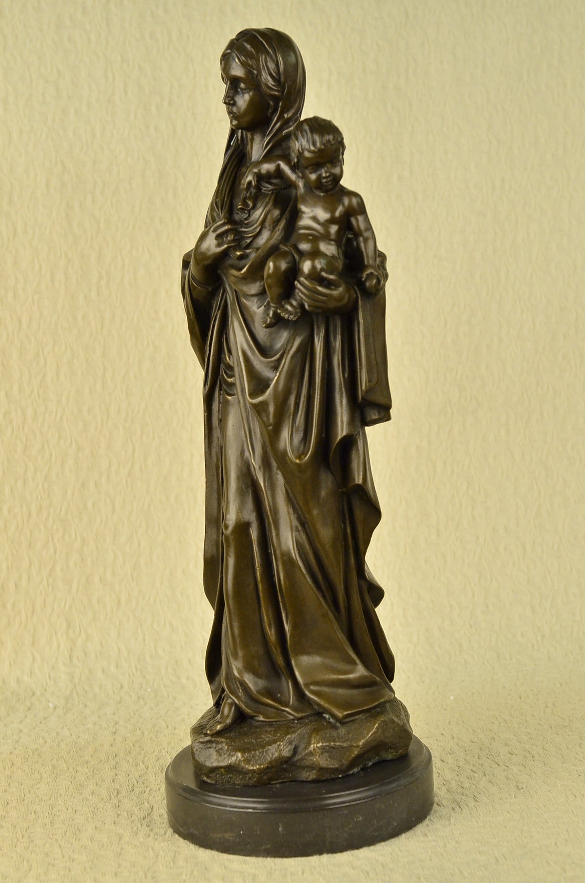 Mother Madonna With Baby Jesus Art Bronze Sculpture Statue Figurine Figure Sale