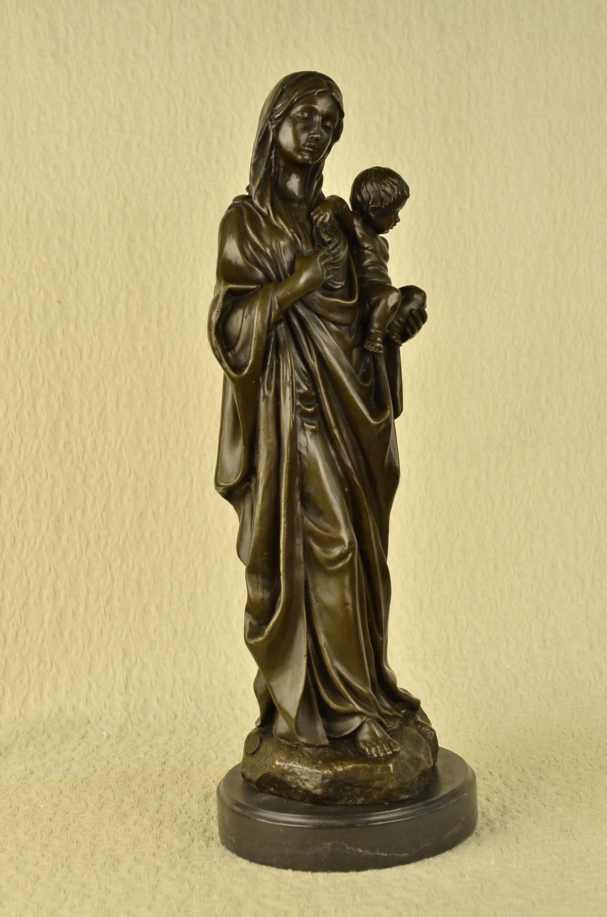 Mother Madonna With Baby Jesus Art Bronze Sculpture Statue Figurine Figure Sale