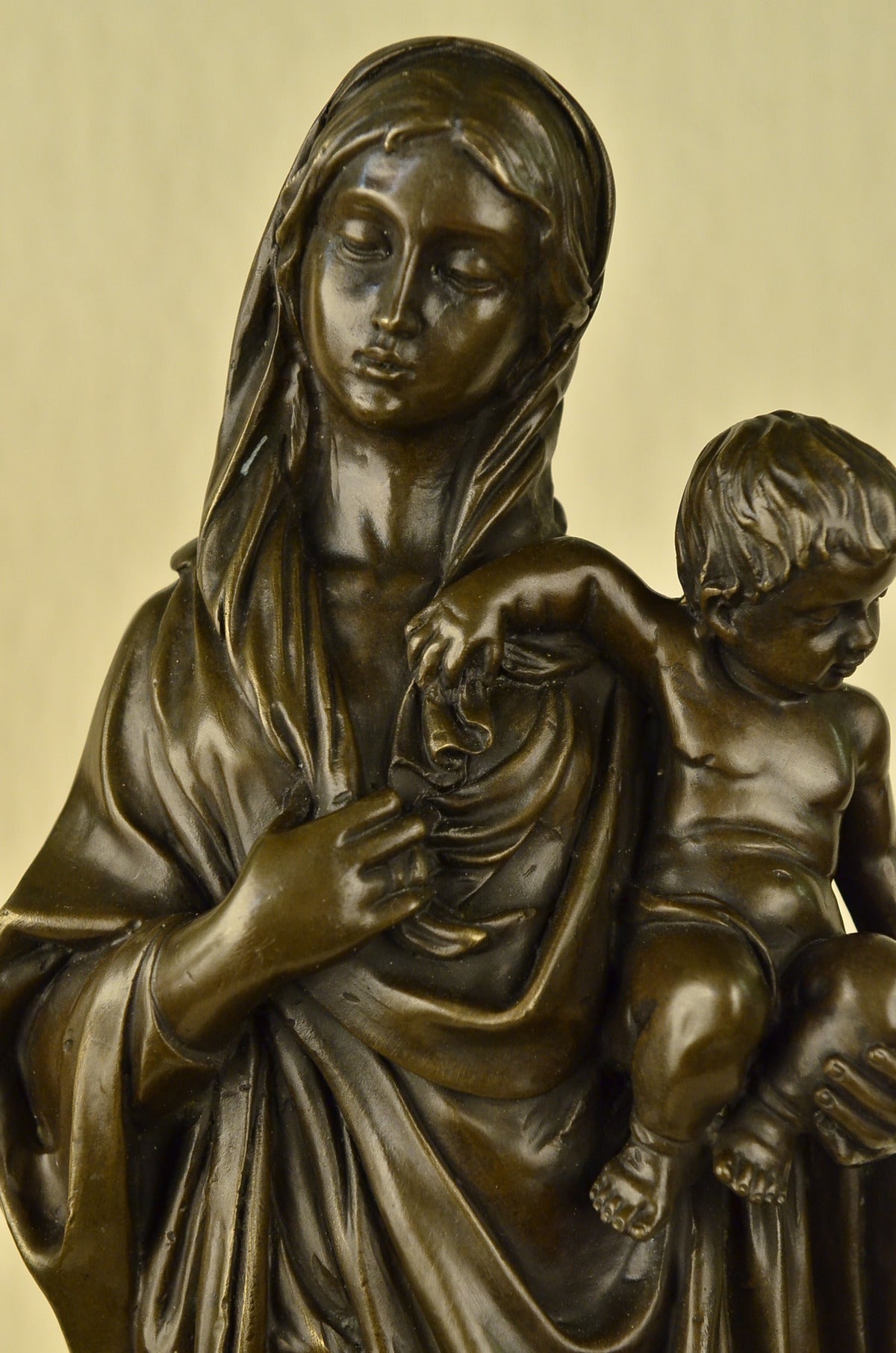 Mother Madonna With Baby Jesus Art Bronze Sculpture Statue Figurine Figure Sale