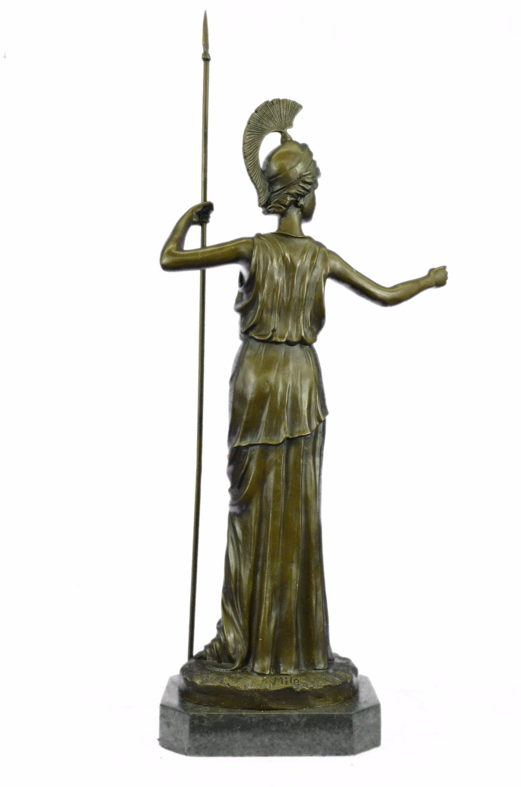 Handcrafted bronze sculpture SALE Deco Art Grecian Goddess Greek Athena Marble