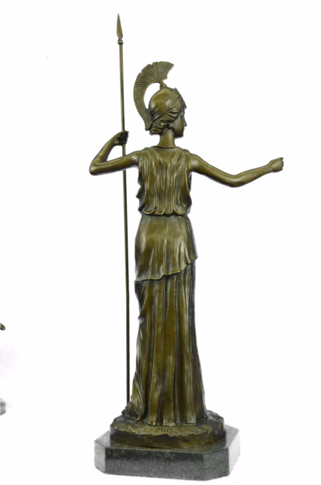 Handcrafted bronze sculpture SALE Deco Art Grecian Goddess Greek Athena Marble