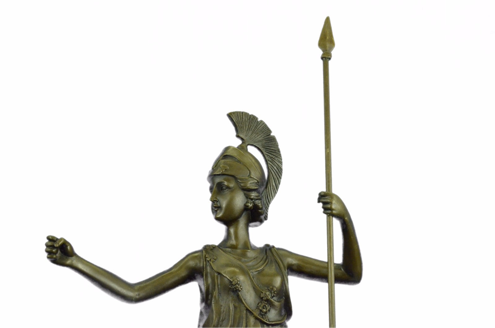 Handcrafted bronze sculpture SALE Deco Art Grecian Goddess Greek Athena Marble