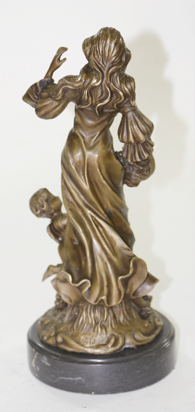 Elegant Sexual Nude Bronze Sculpture Floating Girl Female Figurine Statue Decor