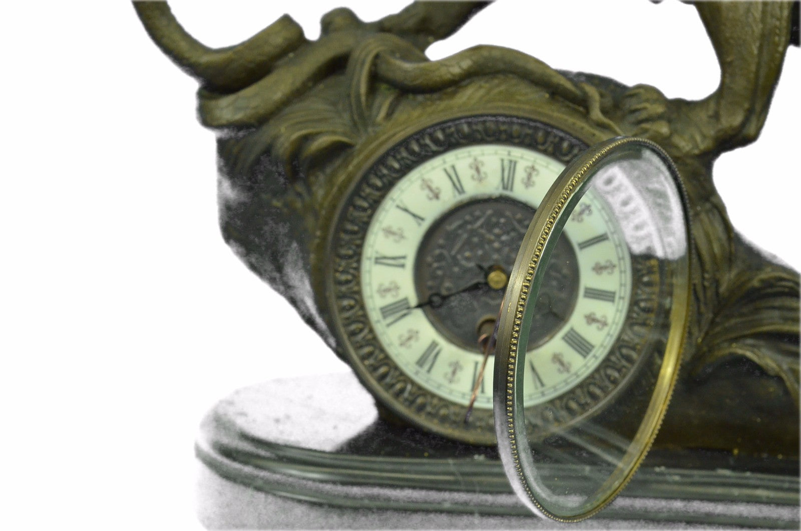 Large 32 LBS King of Jungle Clock Desktop Decoration Bronze Sculpture Figurine